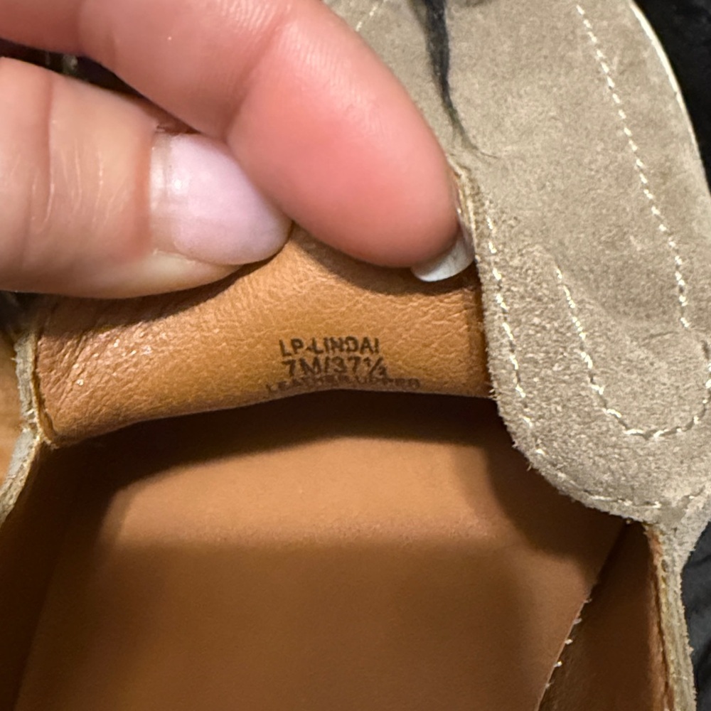 Lucky Brand LINDA Taupe Suede Slip-On Loafers - Picture 5 of 5